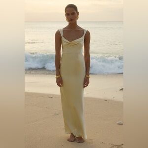 Glam Formal Runaway The Label Maxi Dress in Lemon